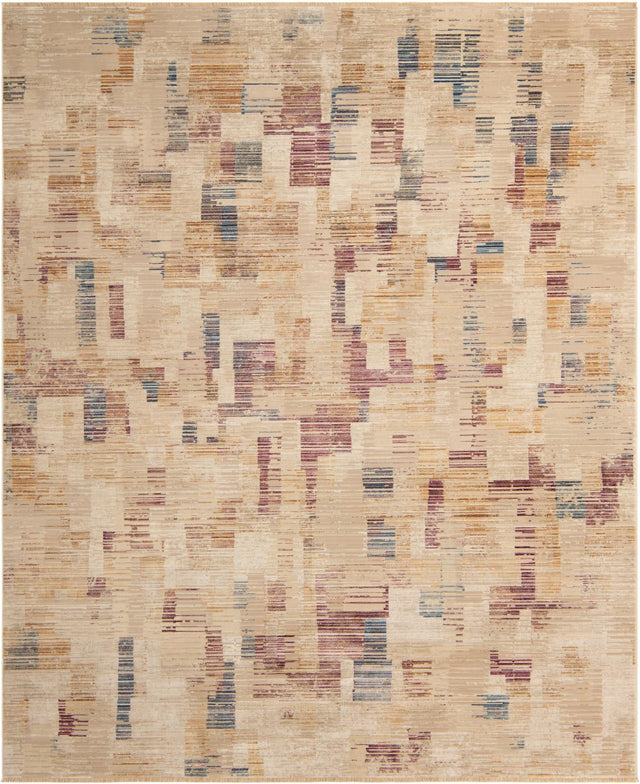 Ivory 7' 10 x 9' 8 Deepa Rectangle Area Rug 100% Polyester Colorful Modern Contemporary Carpet for Home Decorating Living, Dining, Office & Bedrooms for Sale at Rug Engine