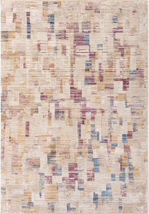 Ivory 6' x 8' 9 Deepa Rectangle Area Rug 100% Polyester Colorful Modern Contemporary Carpet for Home Decorating Living, Dining, Office & Bedrooms for Sale at Rug Engine
