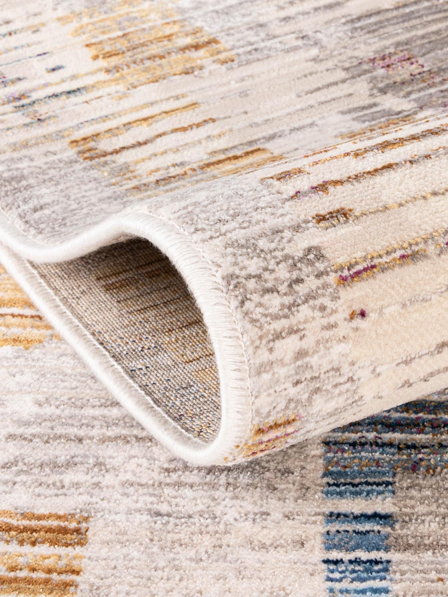 Ivory 3' 3 x 5' Deepa Rectangle Area Rug 100% Polyester Colorful Modern Contemporary Carpet for Home Decorating Living, Dining, Office & Bedrooms for Sale at Rug Engine