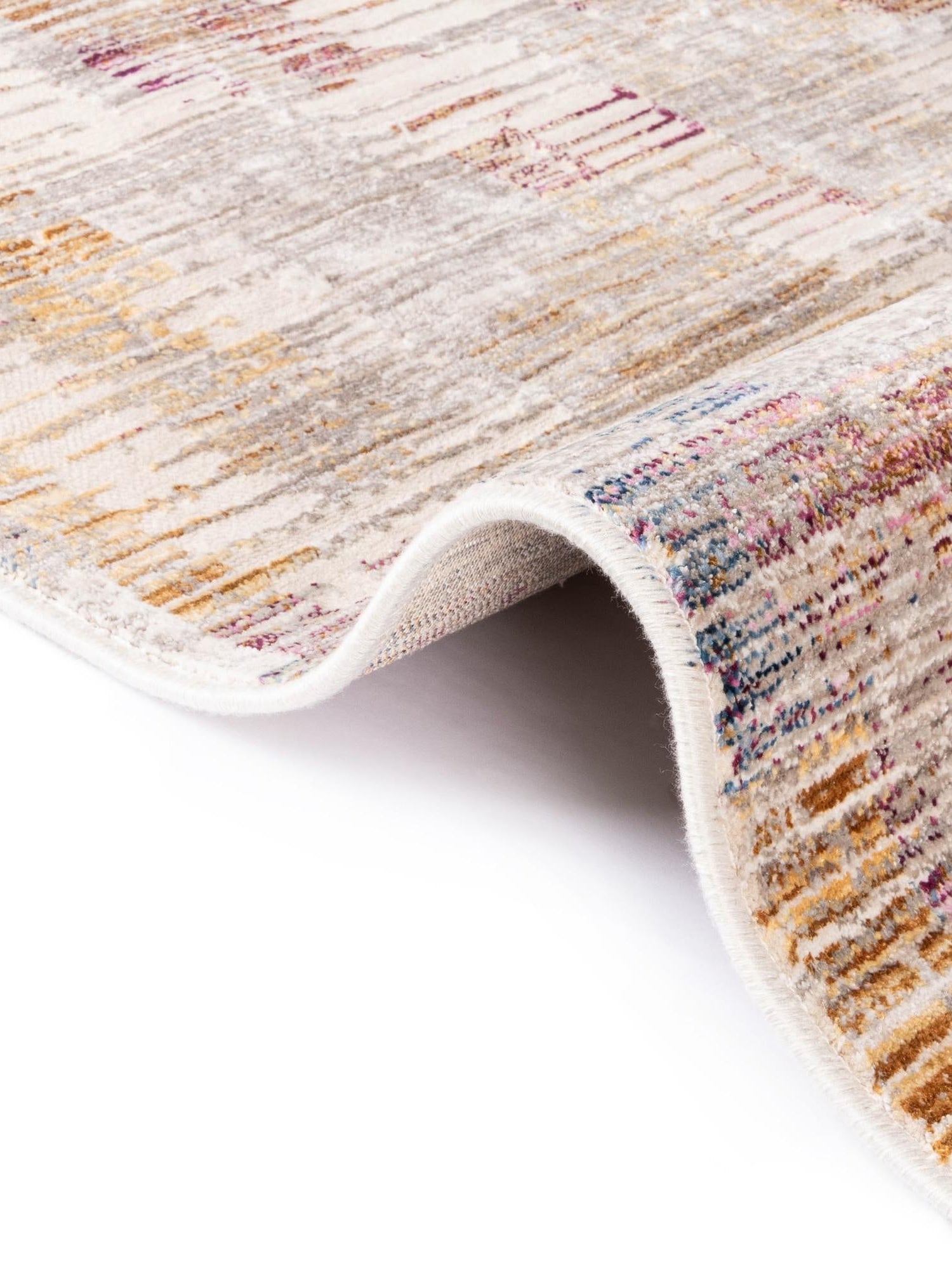 Ivory 5' 3 x 7' 9 Deepa Rectangle Area Rug 100% Polyester Colorful Modern Contemporary Carpet for Home Decorating Living, Dining, Office & Bedrooms for Sale at Rug Engine
