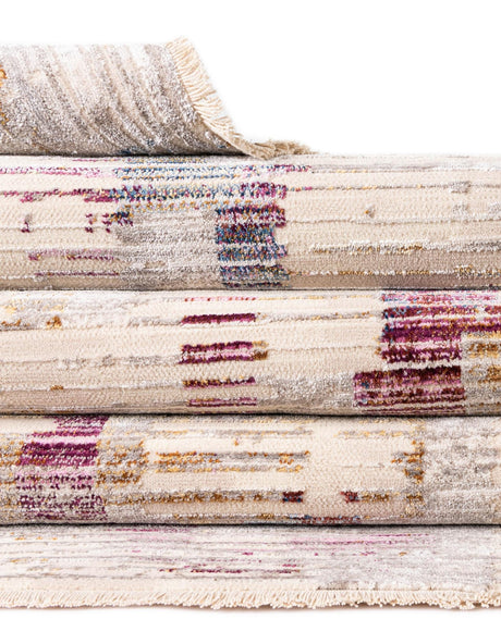 Ivory 6' x 8' 9 Deepa Rectangle Area Rug 100% Polyester Colorful Modern Contemporary Carpet for Home Decorating Living, Dining, Office & Bedrooms for Sale at Rug Engine