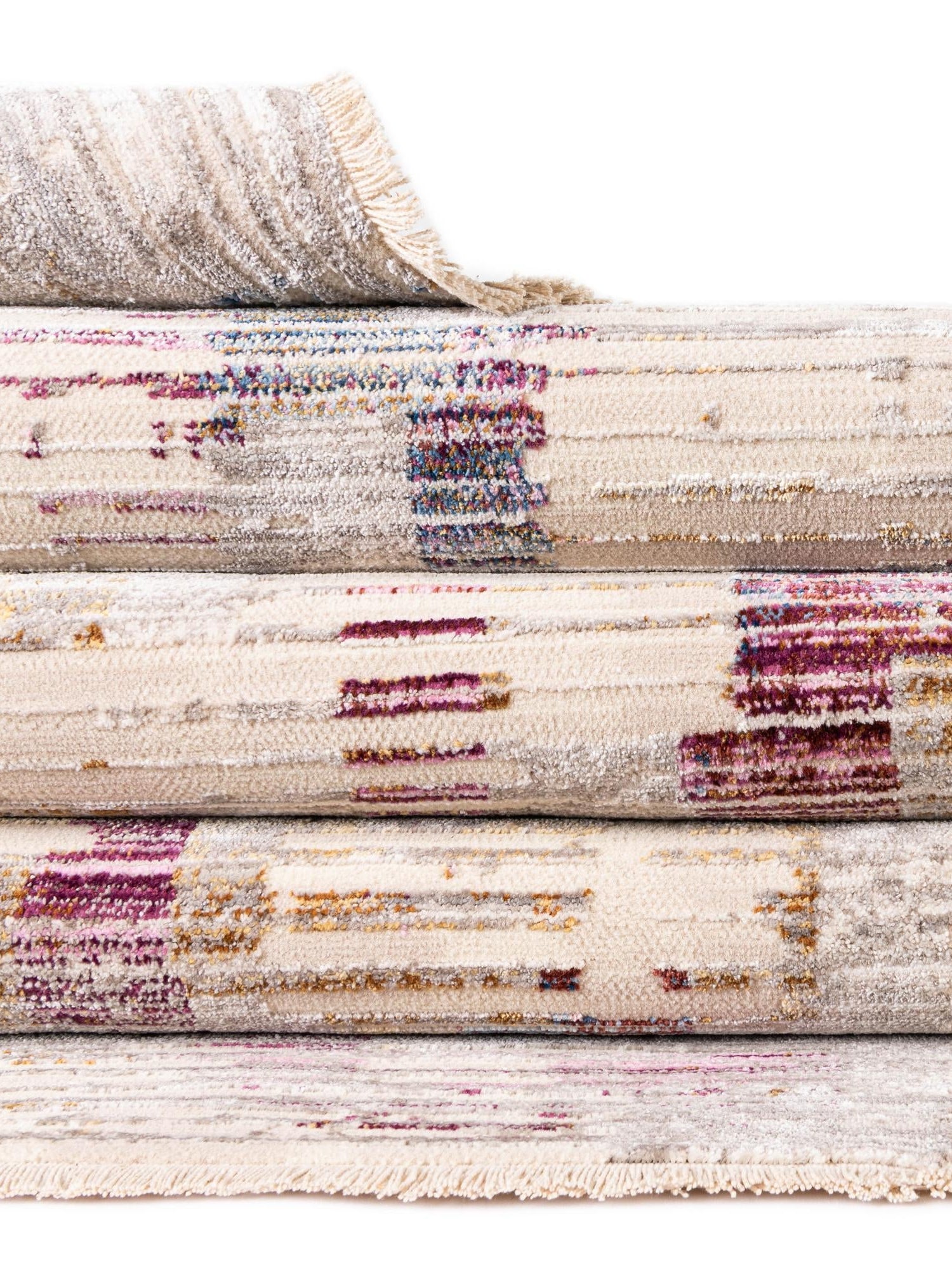 Ivory 4' x 5' 10 Deepa Rectangle Area Rug 100% Polyester Colorful Modern Contemporary Carpet for Home Decorating Living, Dining, Office & Bedrooms for Sale at Rug Engine
