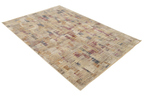 Ivory 5' 3 x 7' 9 Deepa Rectangle Area Rug 100% Polyester Colorful Modern Contemporary Carpet for Home Decorating Living, Dining, Office & Bedrooms for Sale at Rug Engine