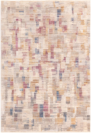 Ivory 5' 3 x 7' 9 Deepa Rectangle Area Rug 100% Polyester Colorful Modern Contemporary Carpet for Home Decorating Living, Dining, Office & Bedrooms for Sale at Rug Engine