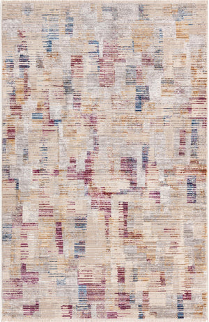 Ivory 3' 3 x 5' Deepa Rectangle Area Rug 100% Polyester Colorful Modern Contemporary Carpet for Home Decorating Living, Dining, Office & Bedrooms for Sale at Rug Engine