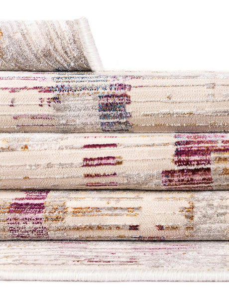 Ivory 7' 10 x 7' 10 Deepa Octagon Area Rug 100% Polyester Colorful Modern Contemporary Carpet for Home Decorating Living, Dining, Office & Bedrooms for Sale at Rug Engine