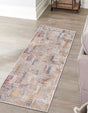 Ivory 2' x 8' Deepa Runner Area Rug 100% Polyester Colorful Modern Contemporary Carpet for Home Decorating Living, Dining, Office & Bedrooms for Sale at Rug Engine