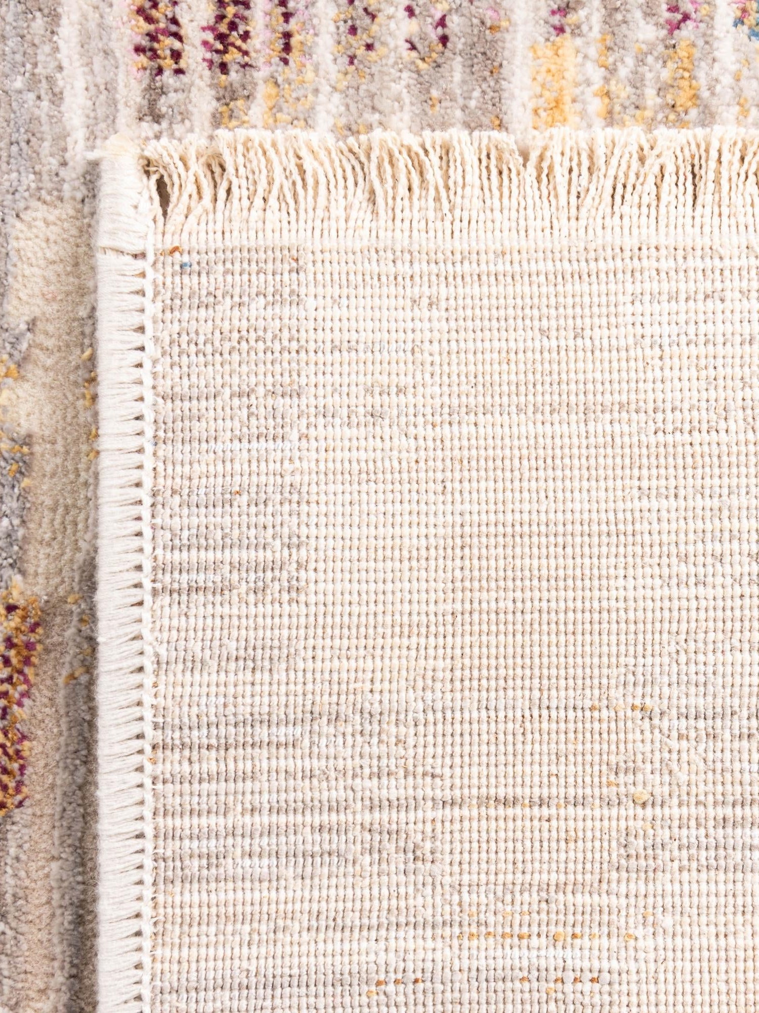 Ivory 2' x 8' Deepa Runner Area Rug 100% Polyester Colorful Modern Contemporary Carpet for Home Decorating Living, Dining, Office & Bedrooms for Sale at Rug Engine