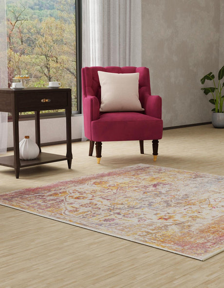 Multicolor 7' 10 x 7' 10 Deepa Square Area Rug 100% Polyester Colorful Modern Contemporary Carpet for Home Decorating Living, Dining, Office & Bedrooms for Sale at Rug Engine