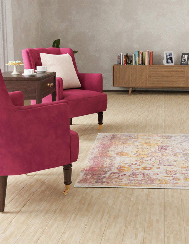 Multicolor 7' 10 x 7' 10 Deepa Square Area Rug 100% Polyester Colorful Modern Contemporary Carpet for Home Decorating Living, Dining, Office & Bedrooms for Sale at Rug Engine