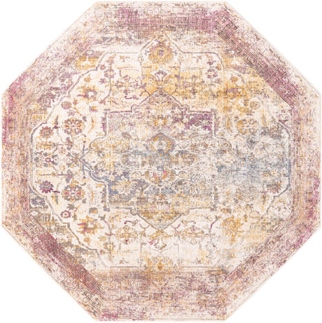 Multicolor 7' 10 x 7' 10 Deepa Octagon Area Rug 100% Polyester Colorful Modern Contemporary Carpet for Home Decorating Living, Dining, Office & Bedrooms for Sale at Rug Engine