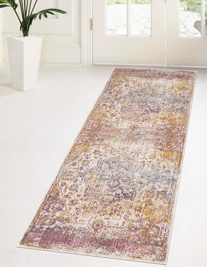 Multicolor 2' x 8' Deepa Runner Area Rug 100% Polyester Colorful Modern Contemporary Carpet for Home Decorating Living, Dining, Office & Bedrooms for Sale at Rug Engine