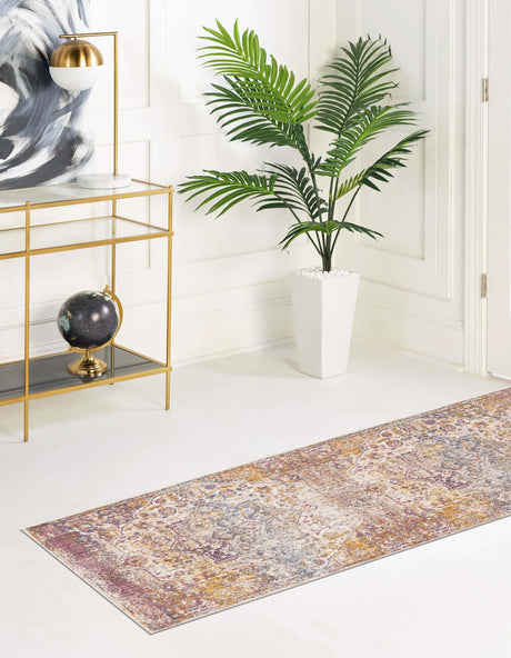 Multicolor 2' x 8' Deepa Runner Area Rug 100% Polyester Colorful Modern Contemporary Carpet for Home Decorating Living, Dining, Office & Bedrooms for Sale at Rug Engine