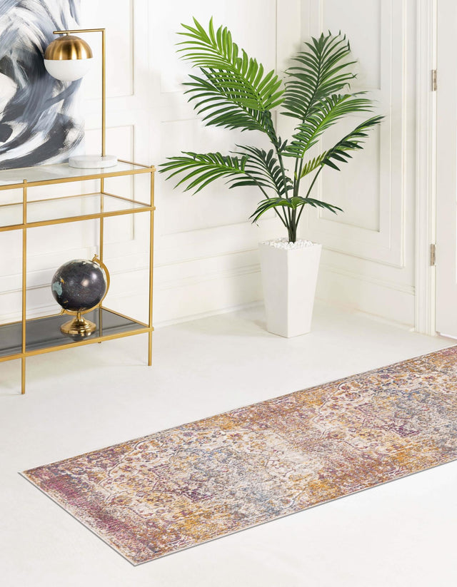 Multicolor 2' x 8' Deepa Runner Area Rug 100% Polyester Colorful Modern Contemporary Carpet for Home Decorating Living, Dining, Office & Bedrooms for Sale at Rug Engine