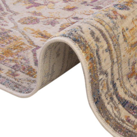 Multicolor 2' 6 x 12' Deepa Runner Area Rug 100% Polyester Colorful Modern Contemporary Carpet for Home Decorating Living, Dining, Office & Bedrooms for Sale at Rug Engine