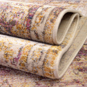 Multicolor 2' 6 x 12' Deepa Runner Area Rug 100% Polyester Colorful Modern Contemporary Carpet for Home Decorating Living, Dining, Office & Bedrooms for Sale at Rug Engine