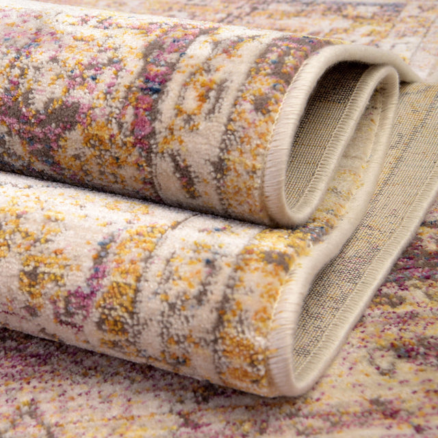 Multicolor 2' 6 x 12' Deepa Runner Area Rug 100% Polyester Colorful Modern Contemporary Carpet for Home Decorating Living, Dining, Office & Bedrooms for Sale at Rug Engine