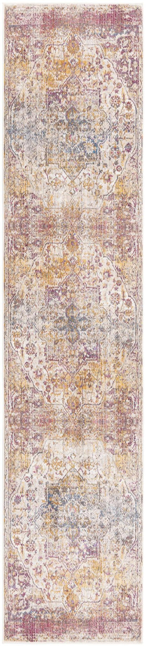 Multicolor 2' 6 x 12' Deepa Runner Area Rug 100% Polyester Colorful Modern Contemporary Carpet for Home Decorating Living, Dining, Office & Bedrooms for Sale at Rug Engine