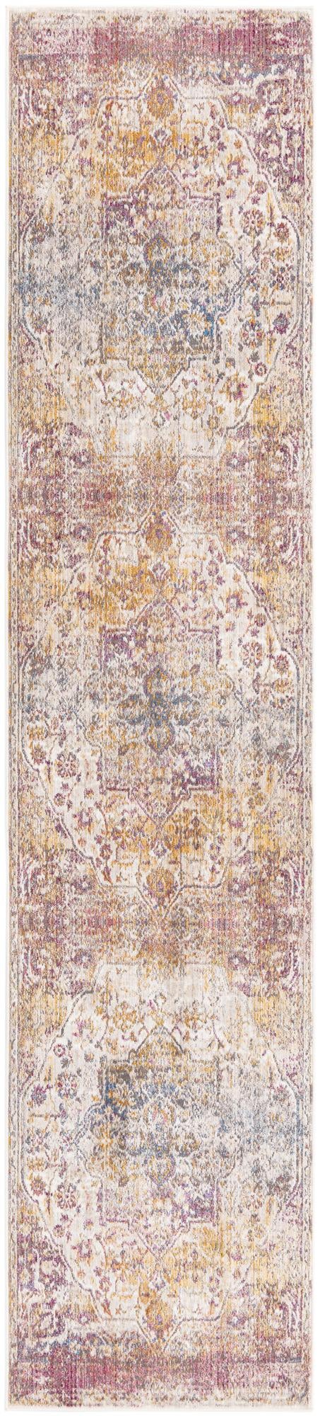 Multicolor 2' 6 x 12' Deepa Runner Area Rug 100% Polyester Colorful Modern Contemporary Carpet for Home Decorating Living, Dining, Office & Bedrooms for Sale at Rug Engine