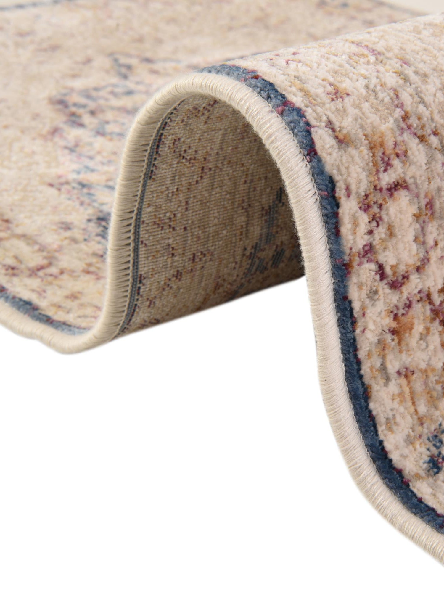 Blue Ivory 3' 3 x 5' 1 Deepa Rectangle Area Rug 100% Polyester Colorful Modern Contemporary Carpet for Home Decorating Living, Dining, Office & Bedrooms for Sale at Rug Engine