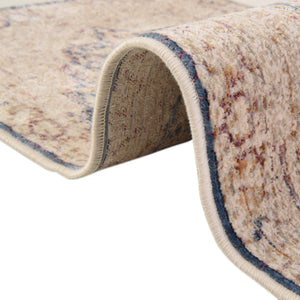 Blue Ivory 6' x 8' 9 Deepa Rectangle Area Rug 100% Polyester Colorful Modern Contemporary Carpet for Home Decorating Living, Dining, Office & Bedrooms for Sale at Rug Engine