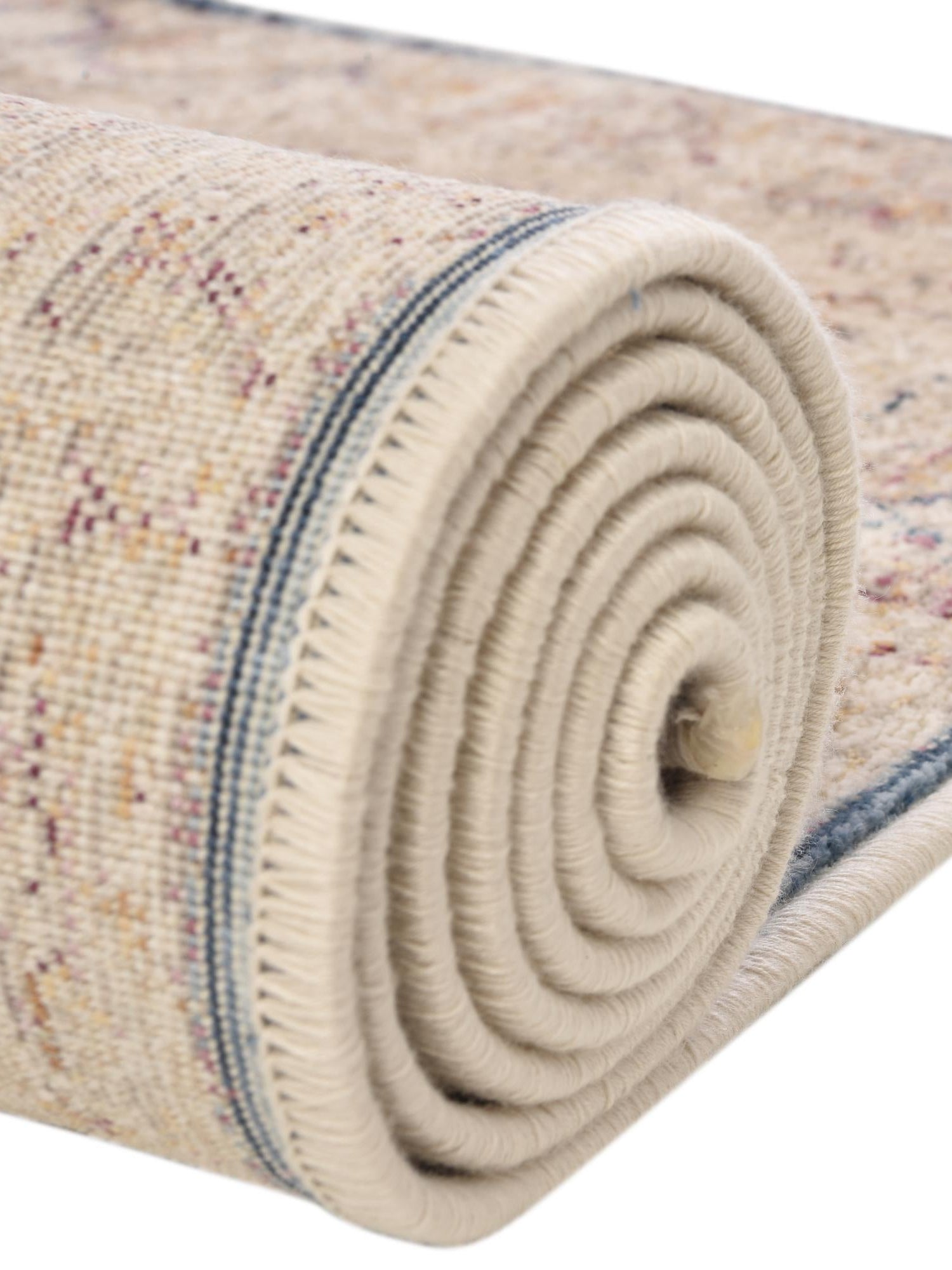 Blue Ivory 3' 3 x 5' 1 Deepa Rectangle Area Rug 100% Polyester Colorful Modern Contemporary Carpet for Home Decorating Living, Dining, Office & Bedrooms for Sale at Rug Engine