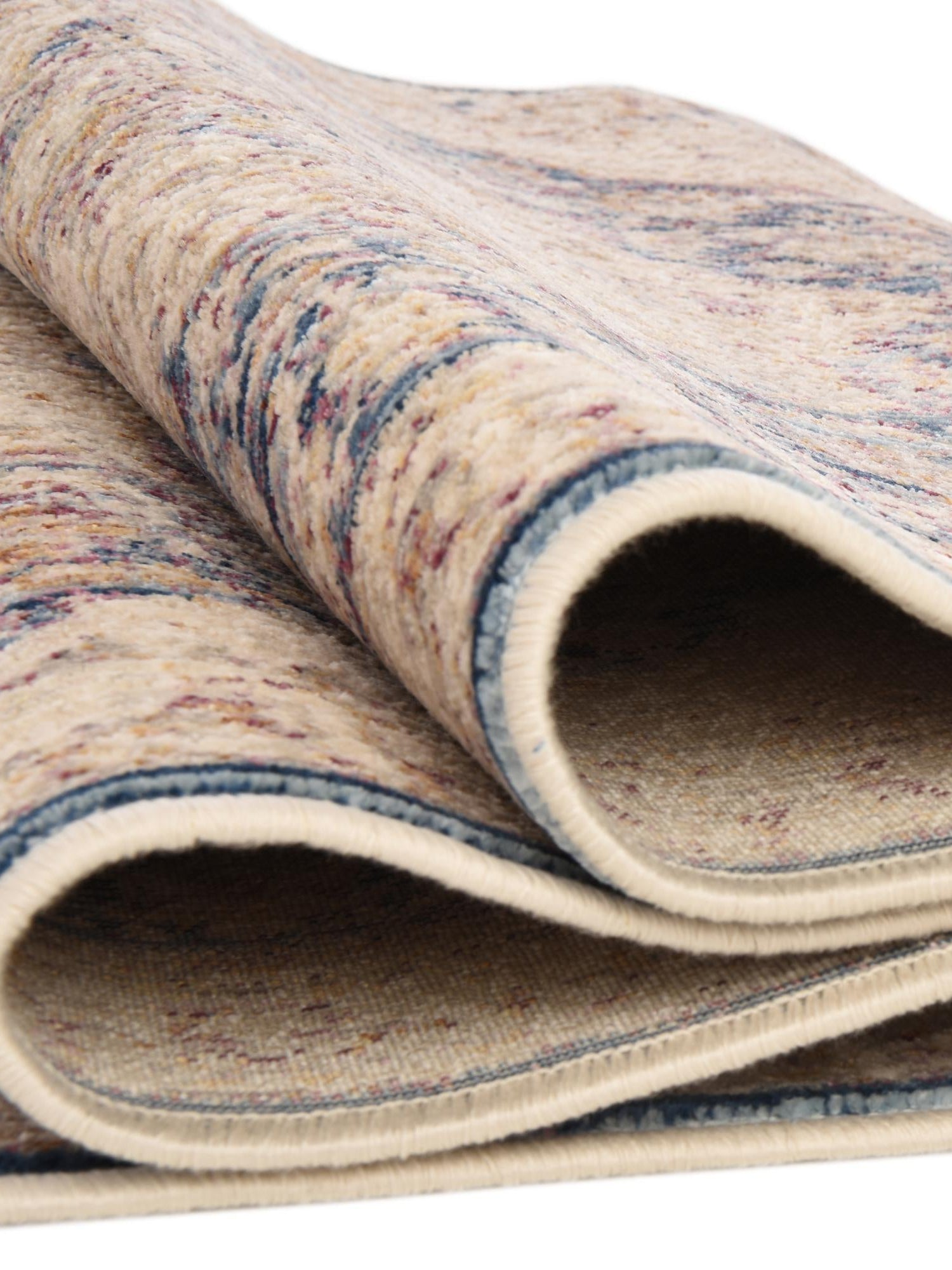 Blue Ivory 7' 10 x 9' 8 Deepa Rectangle Area Rug 100% Polyester Colorful Modern Contemporary Carpet for Home Decorating Living, Dining, Office & Bedrooms for Sale at Rug Engine