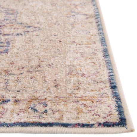 Blue Ivory 5' 3 x 5' 3 Deepa Octagon Area Rug 100% Polyester Colorful Modern Contemporary Carpet for Home Decorating Living, Dining, Office & Bedrooms for Sale at Rug Engine