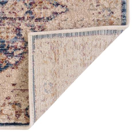 Blue Ivory 7' 10 x 7' 10 Deepa Octagon Area Rug 100% Polyester Colorful Modern Contemporary Carpet for Home Decorating Living, Dining, Office & Bedrooms for Sale at Rug Engine