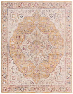 Yellow 9' x 11' 7 Deepa Rectangle Area Rug 100% Polyester Colorful Modern Contemporary Carpet for Home Decorating Living, Dining, Office & Bedrooms for Sale at Rug Engine