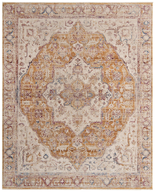 Yellow 7' 10 x 9' 8 Deepa Rectangle Area Rug 100% Polyester Colorful Modern Contemporary Carpet for Home Decorating Living, Dining, Office & Bedrooms for Sale at Rug Engine