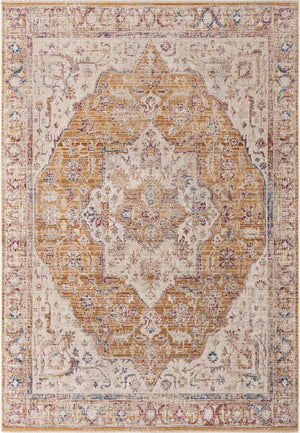 Yellow 6' x 8' 9 Deepa Rectangle Area Rug 100% Polyester Colorful Modern Contemporary Carpet for Home Decorating Living, Dining, Office & Bedrooms for Sale at Rug Engine