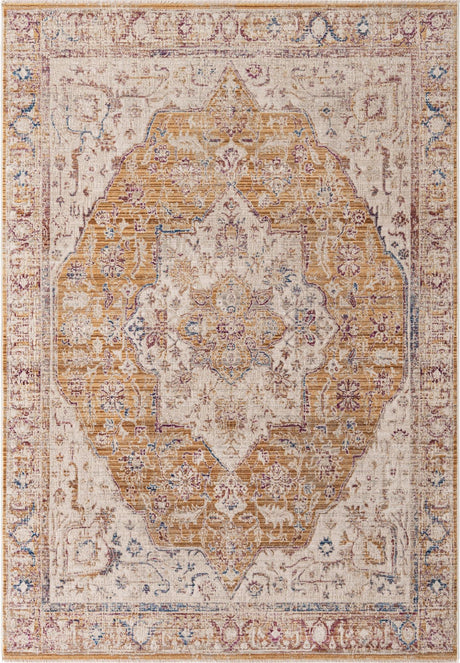 Yellow 6' x 8' 9 Deepa Rectangle Area Rug 100% Polyester Colorful Modern Contemporary Carpet for Home Decorating Living, Dining, Office & Bedrooms for Sale at Rug Engine