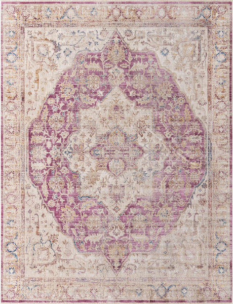Lavender 9' x 11' 7 Deepa Rectangle Area Rug 100% Polyester Colorful Modern Contemporary Carpet for Home Decorating Living, Dining, Office & Bedrooms for Sale at Rug Engine