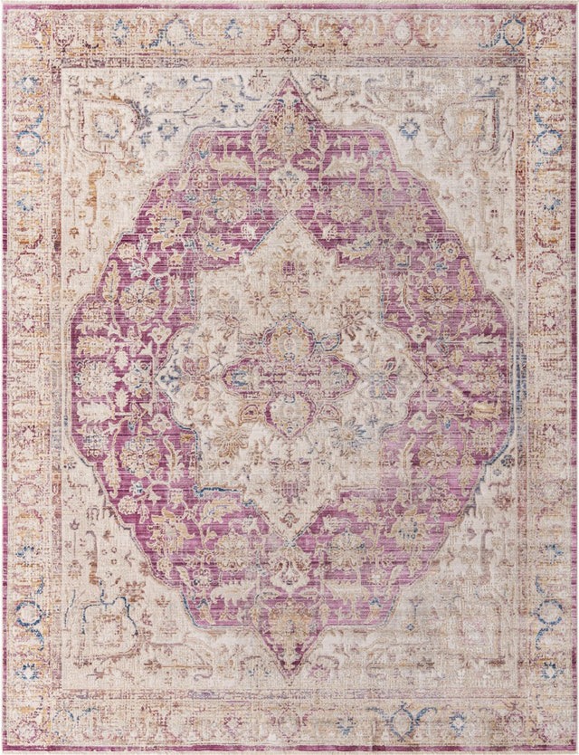 Lavender 9' x 11' 7 Deepa Rectangle Area Rug 100% Polyester Colorful Modern Contemporary Carpet for Home Decorating Living, Dining, Office & Bedrooms for Sale at Rug Engine