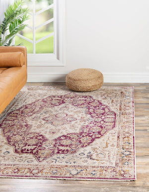 Lavender 4' x 5' 10 Deepa Rectangle Area Rug 100% Polyester Colorful Modern Contemporary Carpet for Home Decorating Living, Dining, Office & Bedrooms for Sale at Rug Engine
