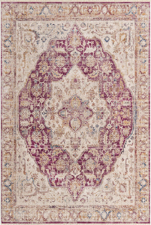 Lavender 5' 3 x 7' 9 Deepa Rectangle Area Rug 100% Polyester Colorful Modern Contemporary Carpet for Home Decorating Living, Dining, Office & Bedrooms for Sale at Rug Engine