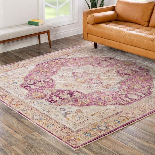 Lavender 7' 10 x 7' 10 Deepa Square Area Rug 100% Polyester Colorful Modern Contemporary Carpet for Home Decorating Living, Dining, Office & Bedrooms for Sale at Rug Engine