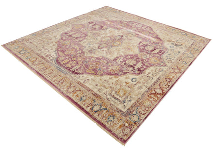 Lavender 7' 10 x 7' 10 Deepa Square Area Rug 100% Polyester Colorful Modern Contemporary Carpet for Home Decorating Living, Dining, Office & Bedrooms for Sale at Rug Engine