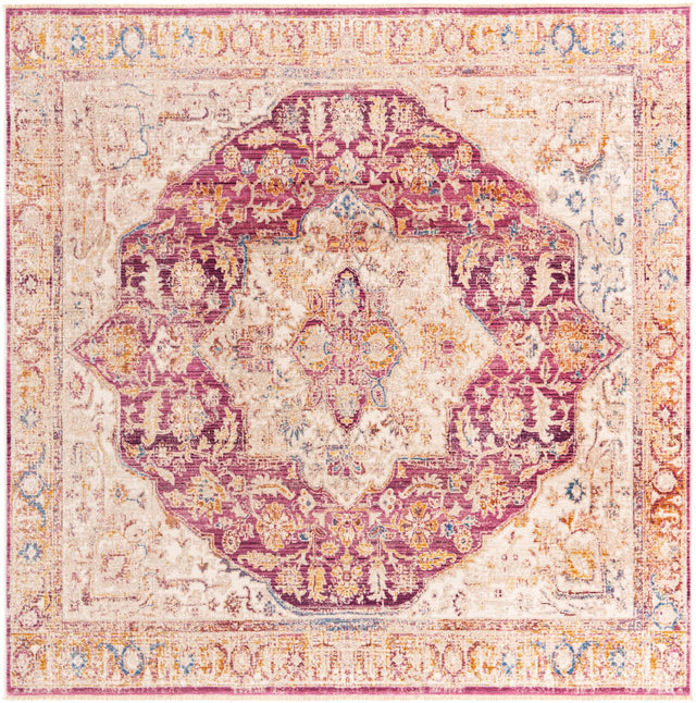 Lavender 7' 10 x 7' 10 Deepa Square Area Rug 100% Polyester Colorful Modern Contemporary Carpet for Home Decorating Living, Dining, Office & Bedrooms for Sale at Rug Engine
