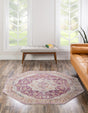 Lavender 7' 10 x 7' 10 Deepa Octagon Area Rug 100% Polyester Colorful Modern Contemporary Carpet for Home Decorating Living, Dining, Office & Bedrooms for Sale at Rug Engine