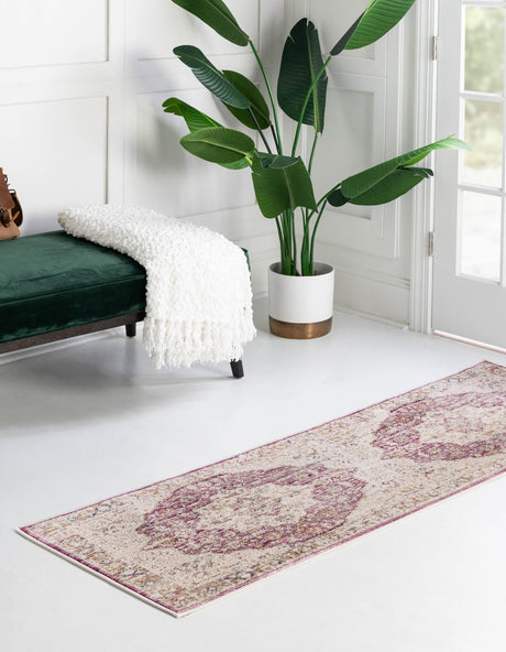 Lavender 2' x 8' Deepa Runner Area Rug 100% Polyester Colorful Modern Contemporary Carpet for Home Decorating Living, Dining, Office & Bedrooms for Sale at Rug Engine
