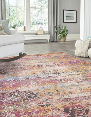 Multicolor 6' x 8' 9 Deepa Rectangle Area Rug 100% Polyester Colorful Modern Contemporary Carpet for Home Decorating Living, Dining, Office & Bedrooms for Sale at Rug Engine