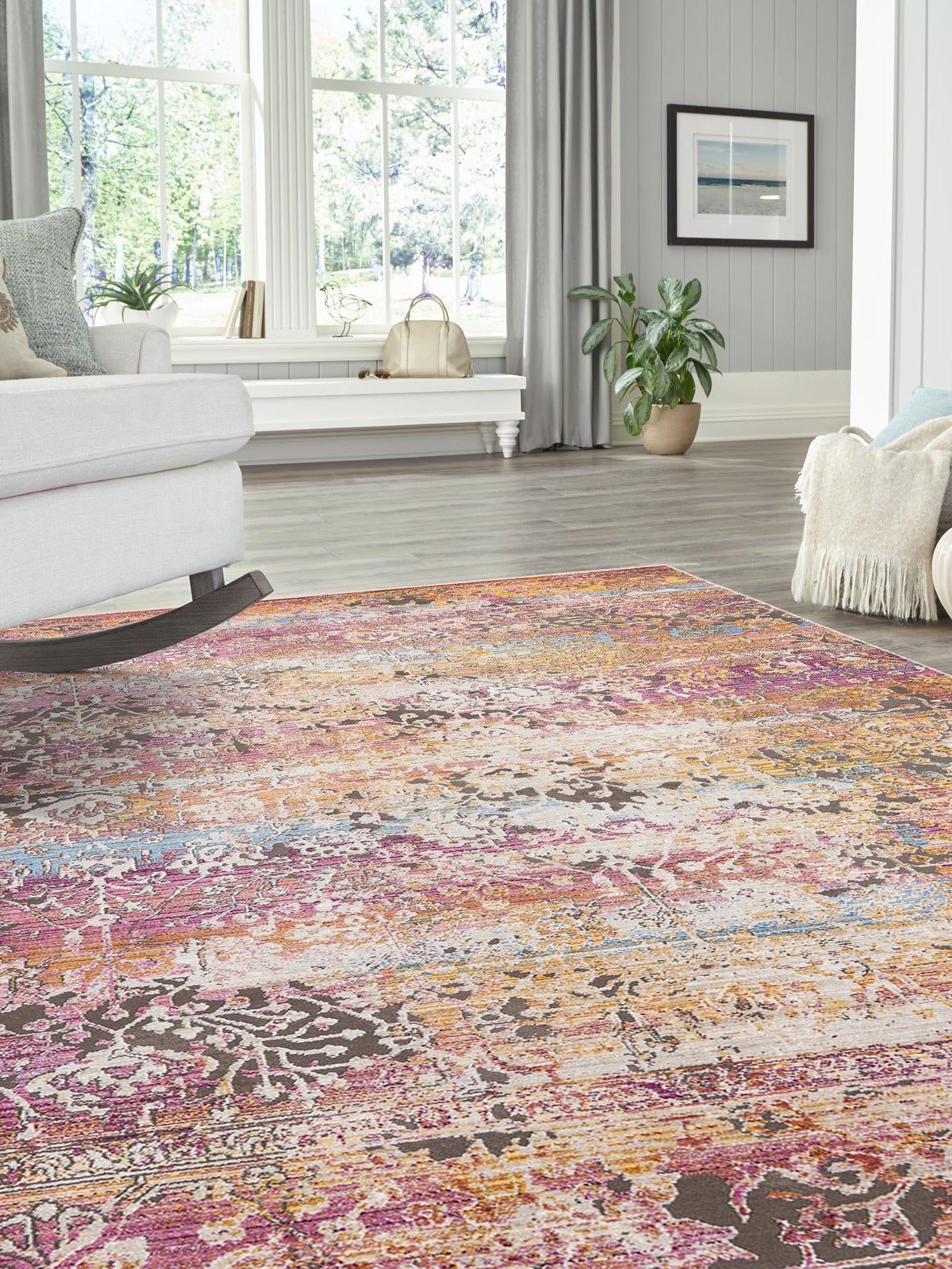 Multicolor 2' x 3' Deepa Rectangle Area Rug 100% Polyester Colorful Modern Contemporary Carpet for Home Decorating Living, Dining, Office & Bedrooms for Sale at Rug Engine