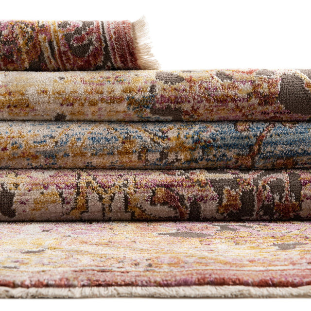 Multicolor 5' 3 x 7' 9 Deepa Rectangle Area Rug 100% Polyester Colorful Modern Contemporary Carpet for Home Decorating Living, Dining, Office & Bedrooms for Sale at Rug Engine