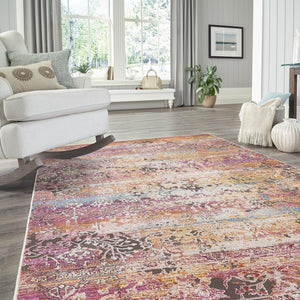 Multicolor 9' x 11' 7 Deepa Rectangle Area Rug 100% Polyester Colorful Modern Contemporary Carpet for Home Decorating Living, Dining, Office & Bedrooms for Sale at Rug Engine