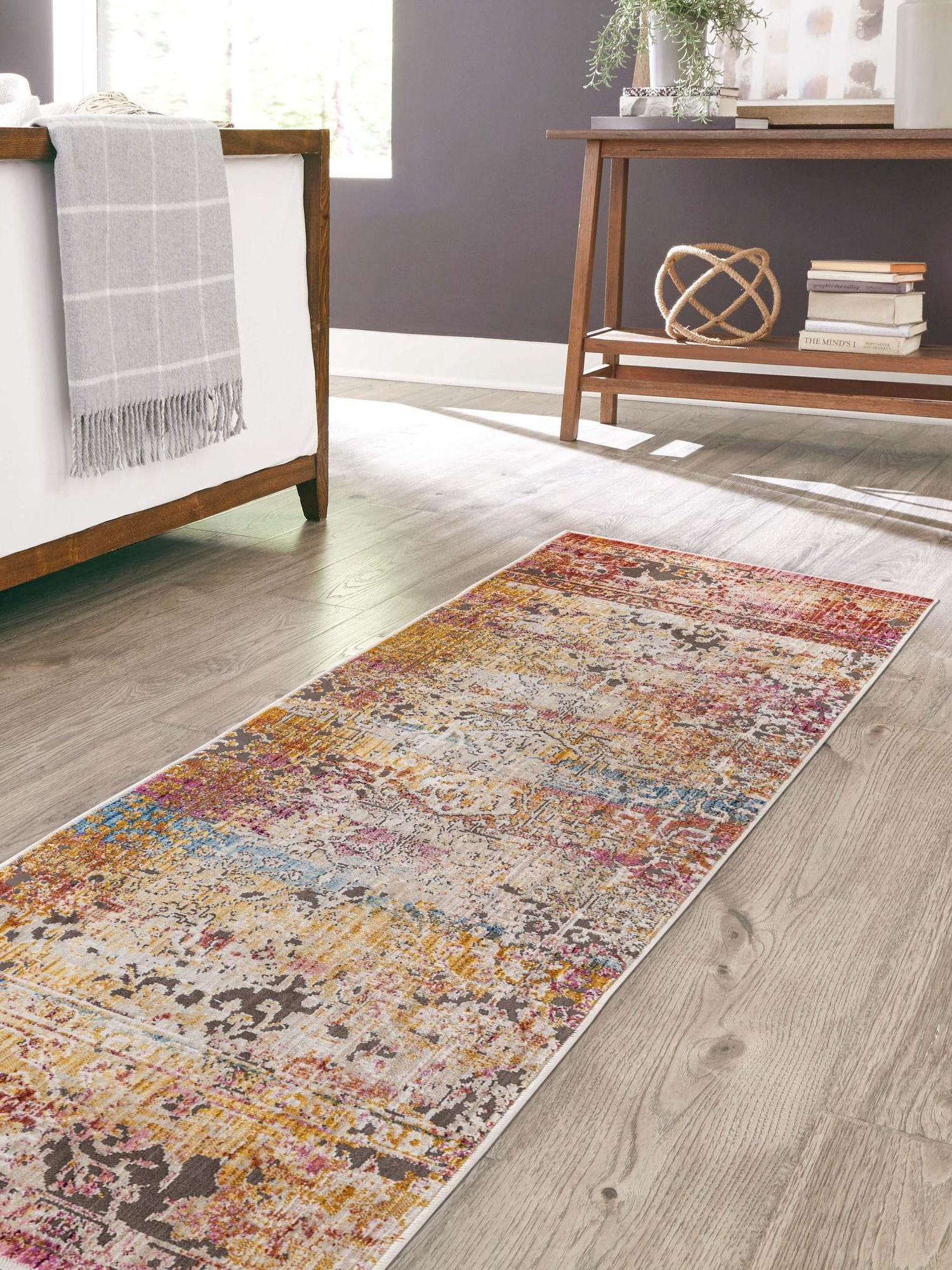 Multicolor 2' x 8' Deepa Runner Area Rug 100% Polyester Colorful Modern Contemporary Carpet for Home Decorating Living, Dining, Office & Bedrooms for Sale at Rug Engine