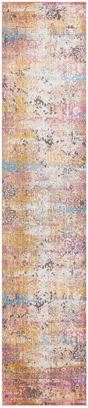 Multicolor 2' 6 x 12' Deepa Runner Area Rug 100% Polyester Colorful Modern Contemporary Carpet for Home Decorating Living, Dining, Office & Bedrooms for Sale at Rug Engine