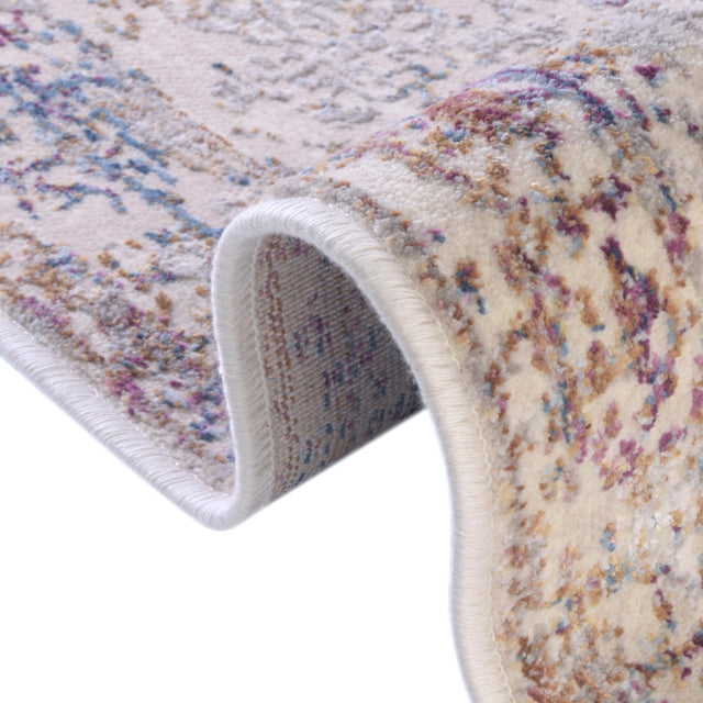 Ivory 9' x 12' Deepa Rectangle Area Rug 100% Polyester Colorful Modern Contemporary Carpet for Home Decorating Living, Dining, Office & Bedrooms for Sale at Rug Engine