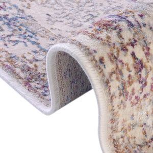 Ivory 5' 3 x 5' 3 Deepa Octagon Area Rug 100% Polyester Colorful Modern Contemporary Carpet for Home Decorating Living, Dining, Office & Bedrooms for Sale at Rug Engine